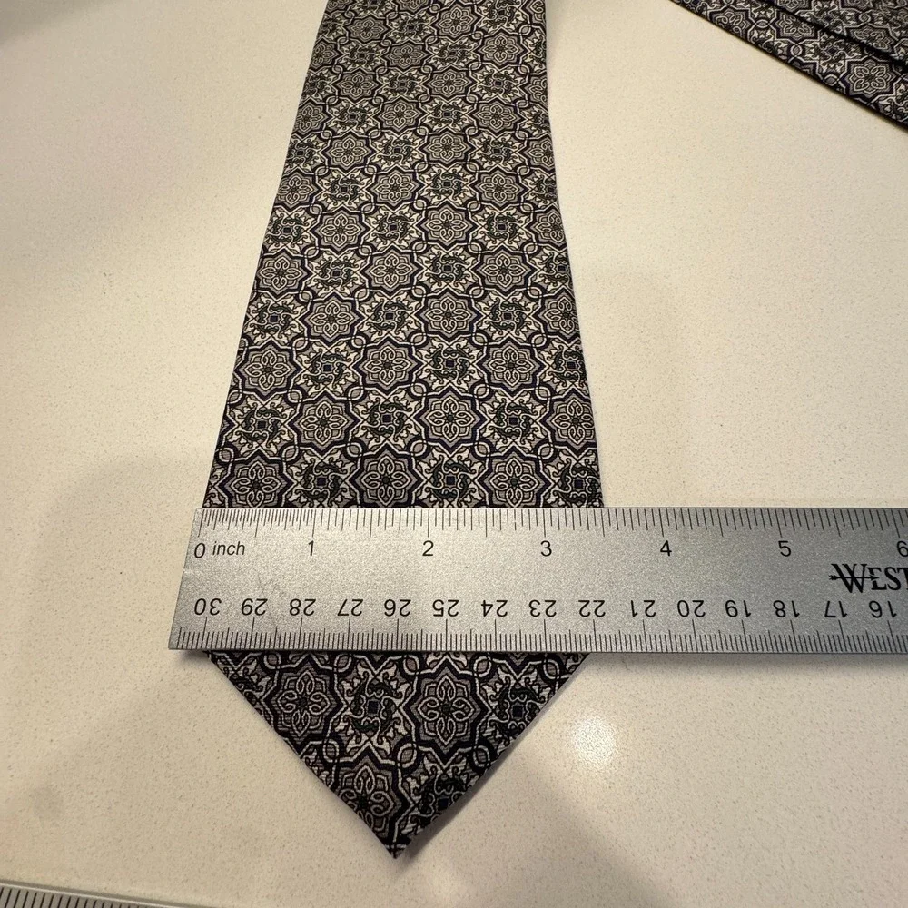 Vintage Bert Pulitzer Tie Brown Geometric Abstract Silk USA Necktie Old Money